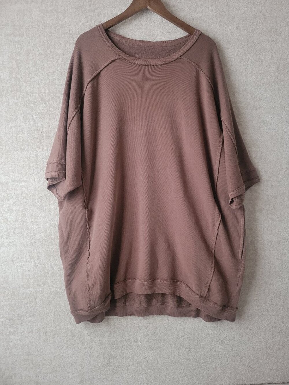 We the Free Oversized Sweatshirt Sweater Dress Large Brown Lagenlook Boxy Grunge